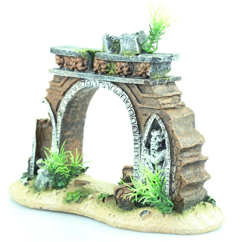 Fish Tank Aquarium Accessories Jewelry Resin Castle Arched Door Aquarium Landscaping Fish Tank Decoration Crafts Pet Supplies