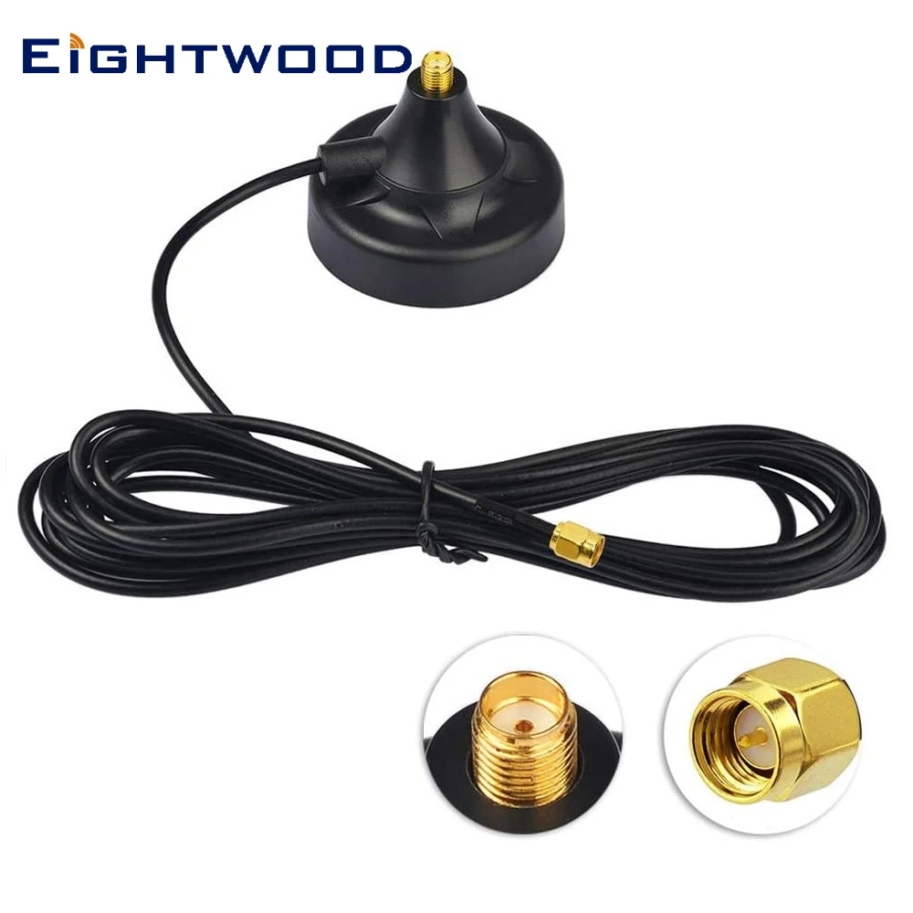 Eightwood Strong Magnetic Antenna Mount Base With SMA 3m Cable for Mobile Cell Phone Signal Booster Cellular Amplifier Ham Radio