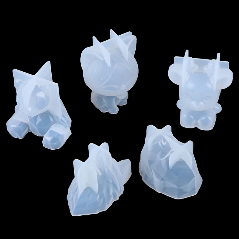 3D silicone mold diy geometry stereo bear deer cat tiger orangutan mold animal mold decoration ornament mold cake tool