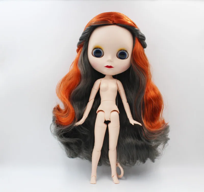 

Free Shipping BJD joint RBL-875J DIY Nude Blyth doll birthday gift for girl 4 colour big eyes dolls with beautiful Hair cute toy