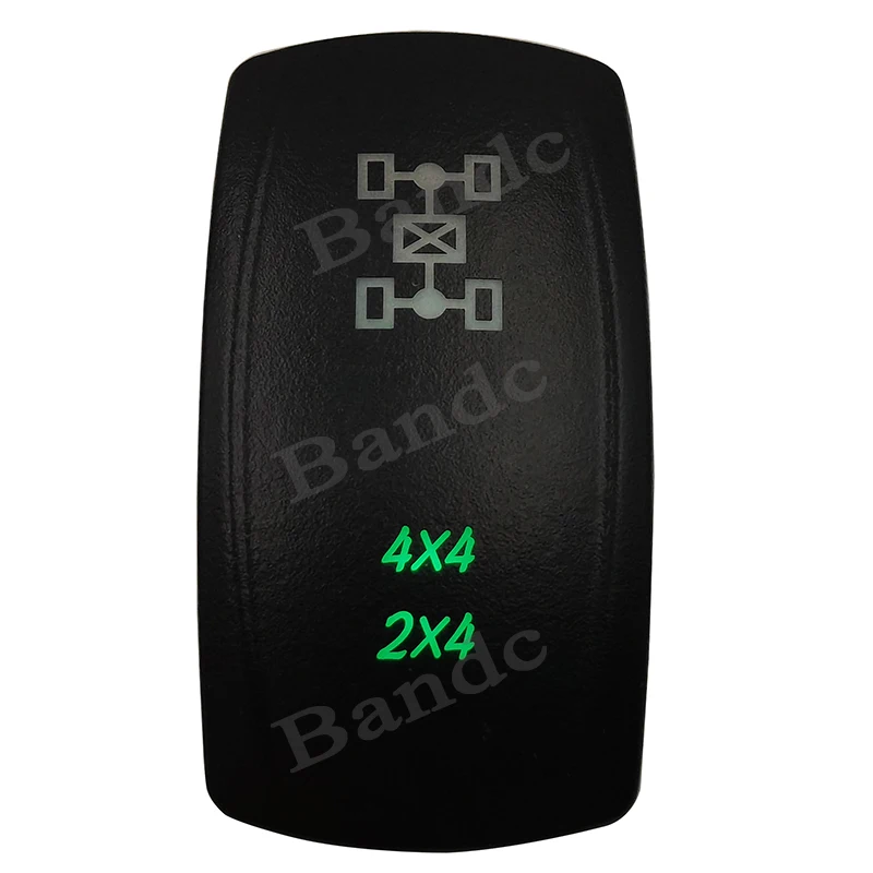 4x4 4x2 5P ON-OFF Switch Car Dashboard Button Connector Illuminated Green LED Rocker Switch for the ARB/Carling/NARVA Style view 4