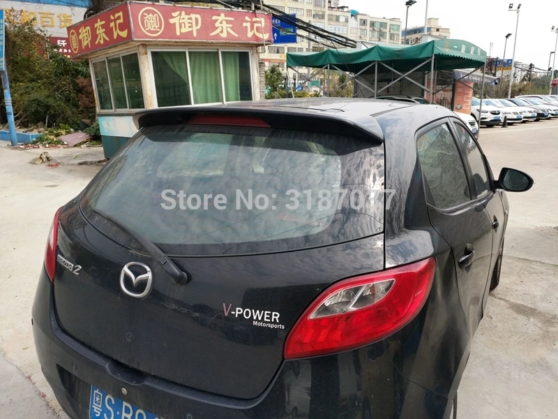 For Mazda 2 Mazda2 hatchback Spoiler  ABS Plastic Unpainted Color Rear Spoiler Wing Trunk Lid Cover Car Styling