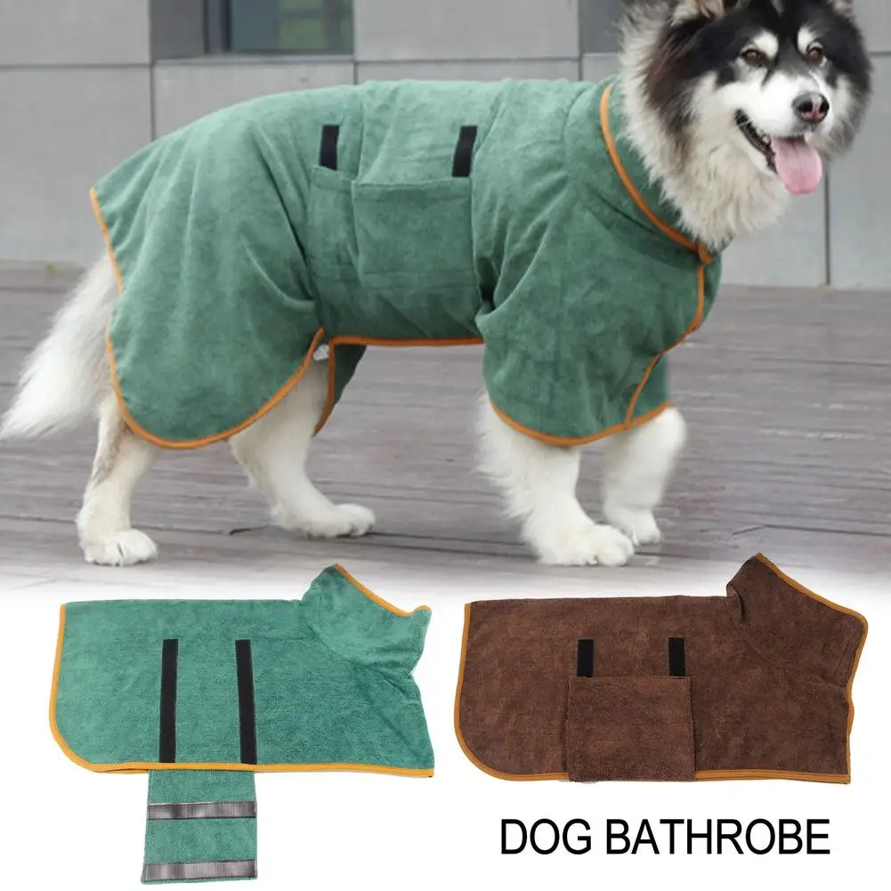 

Dog Bathrobe Towel Bath Robe Pet Bathrobe Drying Coat Absorbent Towel For Large Medium Small Dog Super Fast Dry Soft Adjustable