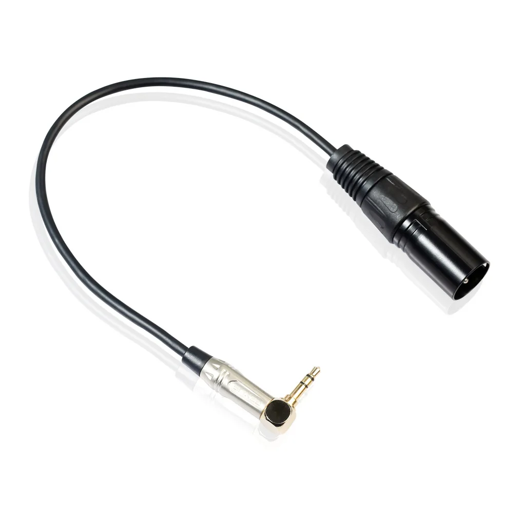 30cm XLR 3-Pin Male To 90 Degree Elbow 3.5mm Stereo Plug Audio Cord Adapter Microphone Mic Cable TRS Cable Jack 3.5 Male To Male