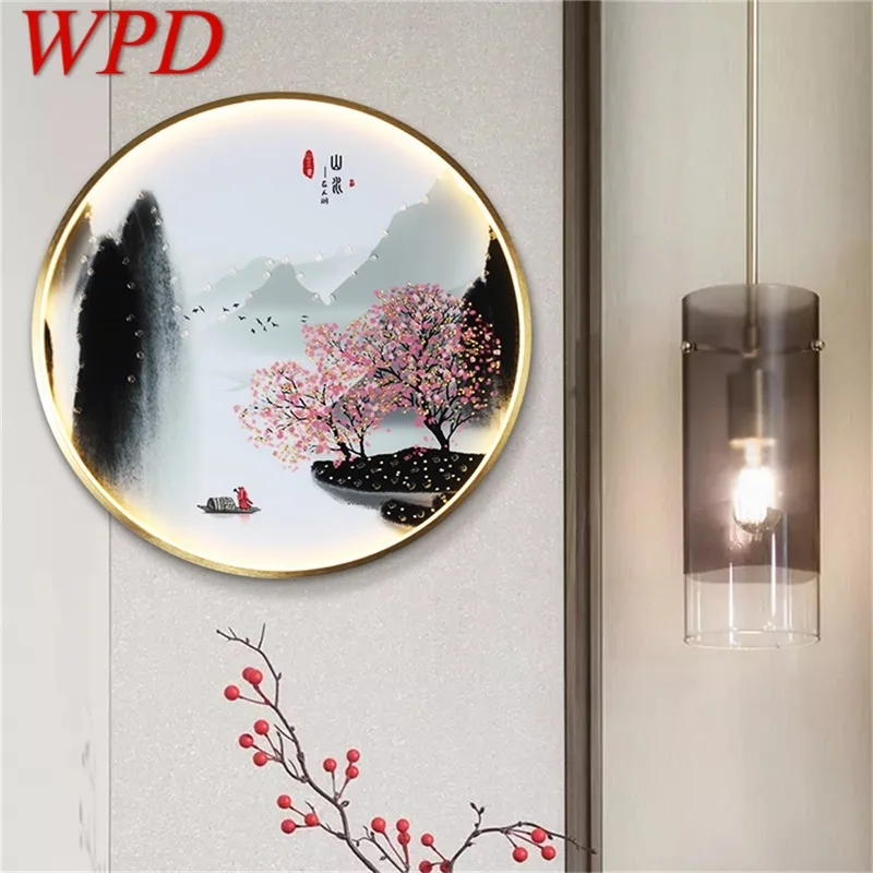 

WPD Indoor Wall Lamps Fixtures LED Chinese Style Mural Creative Light Sconces for Home Study Bedroom