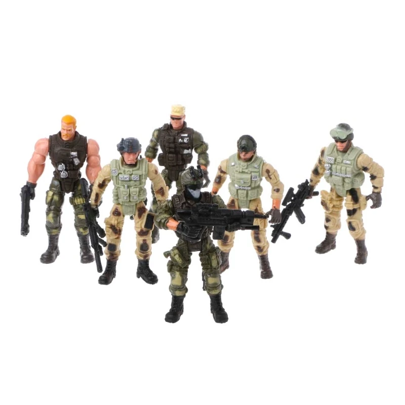 Figuras acción soldado del ejército para niños, juguete con 24be, 6 unids/set por Set