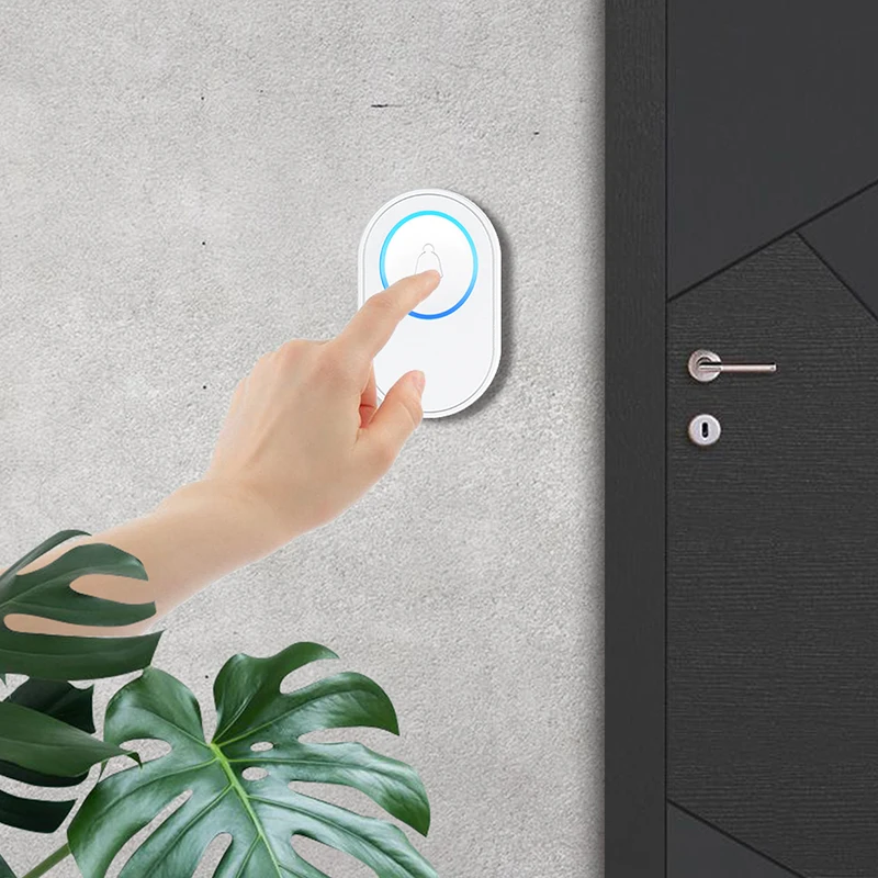 Wifi Chuông Cửa Báo Động Không Dây Thông Minh Nhấp Nháy Tuyasmart Ứng Dụng Thành Viên Âm Thanh Tương Thích 433MHz Không Dây Đầu Báo