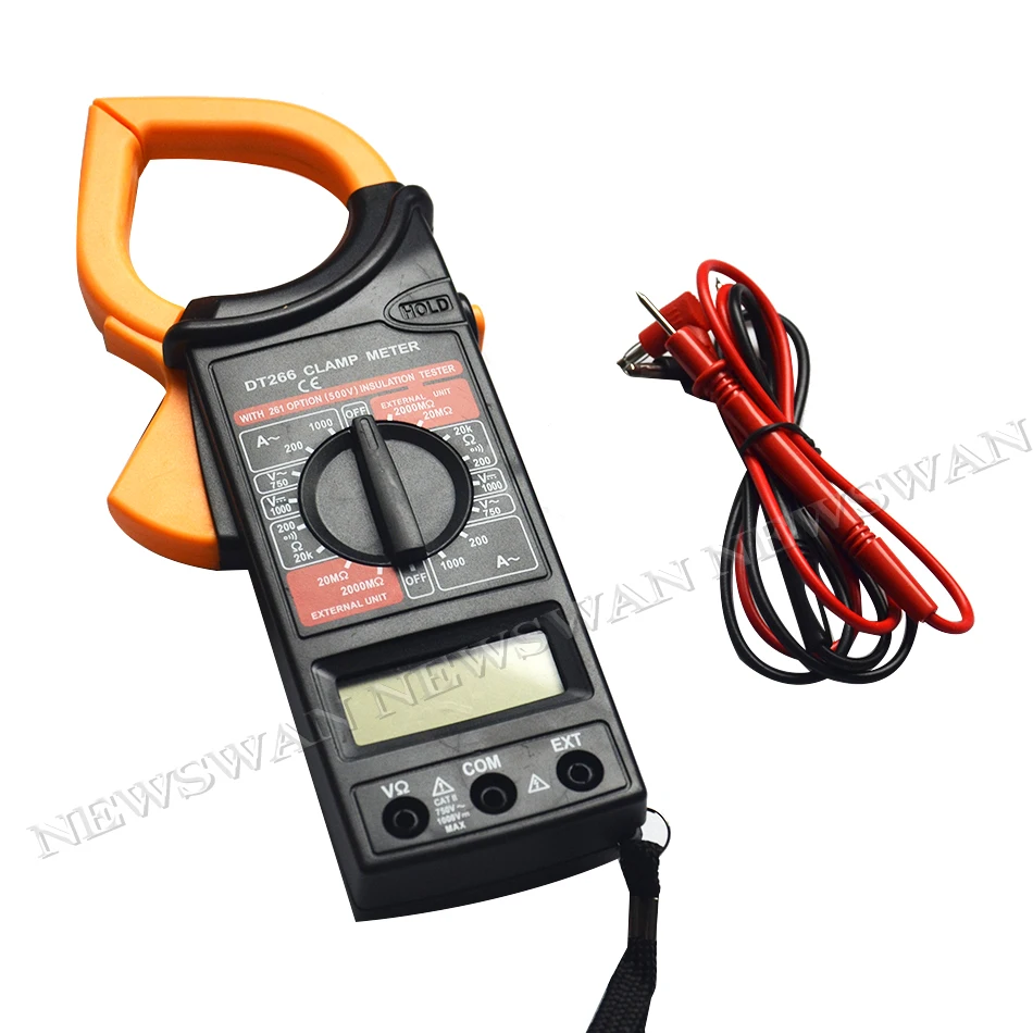 DT-266 LCD Display AC DC Multimeter Electronic Tester Digital Clamp Meter