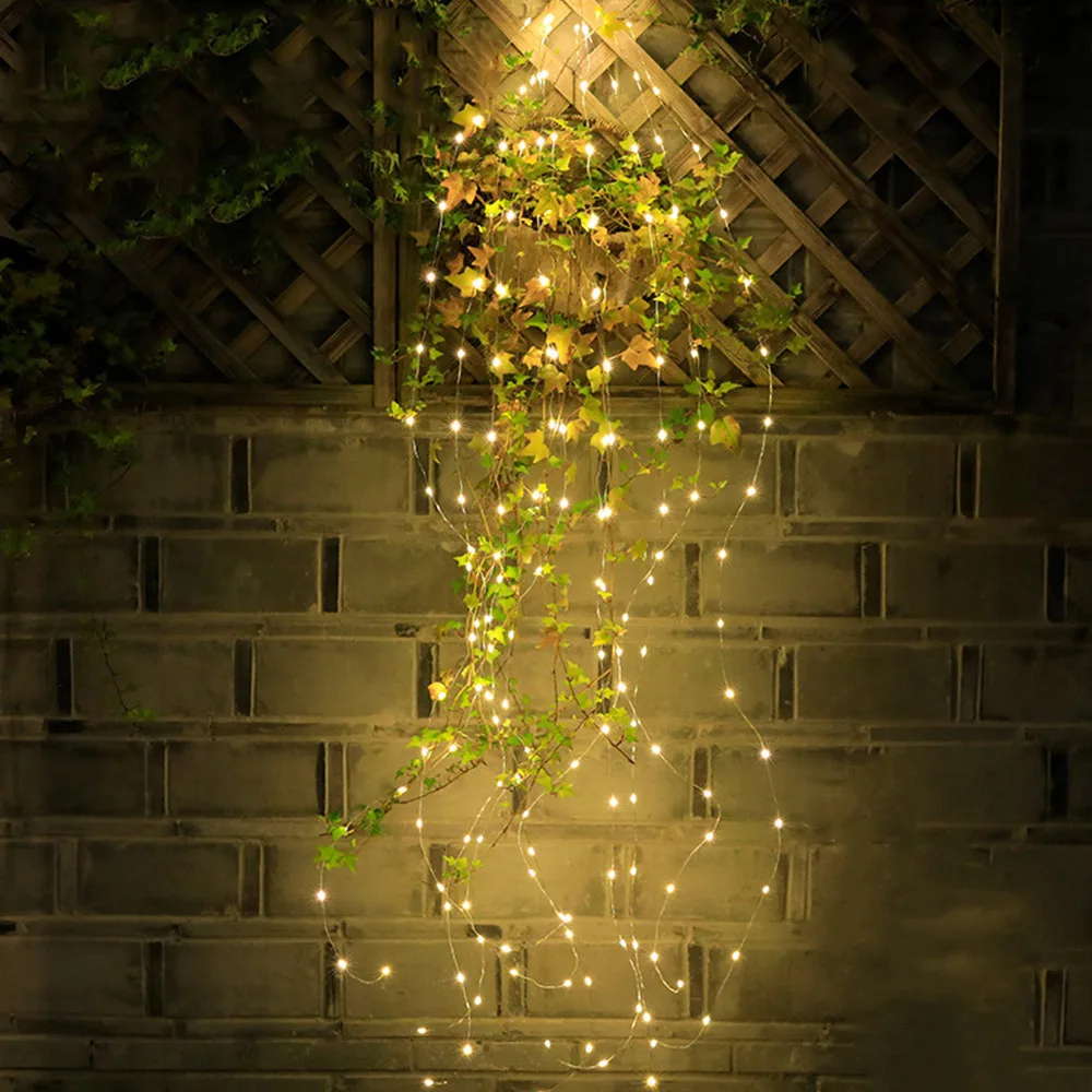 

100/200/280 LEDs Vines Lights Copper Wire Waterfall led fairy string Lights Christmas Wedding Party Holiday Tree Decoration