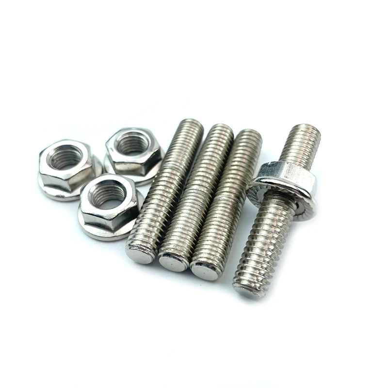 Exhaust Port Studs & Nuts Pipe Butt Bolts Screws Both-Ends Fixing Bolt Screw-In Bolts For Harley XL1200 883 86-17 Big Twin 84-16