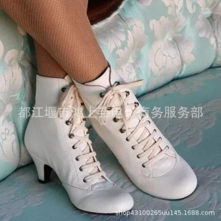 Size34-43 Customising lace-up women boots kitten heel booties Europe trend ankle shoes z912