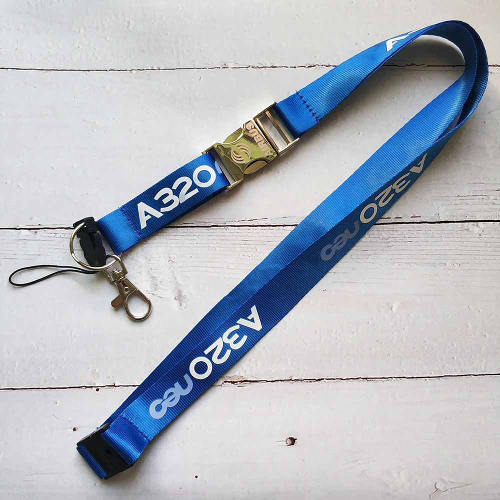 1 PC modrá A320 neo lanyards krk řemen pro telefon řemen šňůrka na krk pro kláves legitimace karta tělocvična telefon popruhy USB odznak držák dopravní letadlo A320