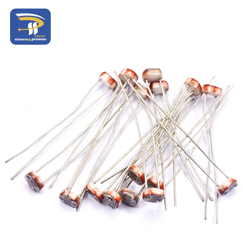 20PCS LDR Photo Light Sensitive Resistor Photoelectric Photoresistor 5528 GL5528 5537 5506 5516 5539 For Arduino DIY