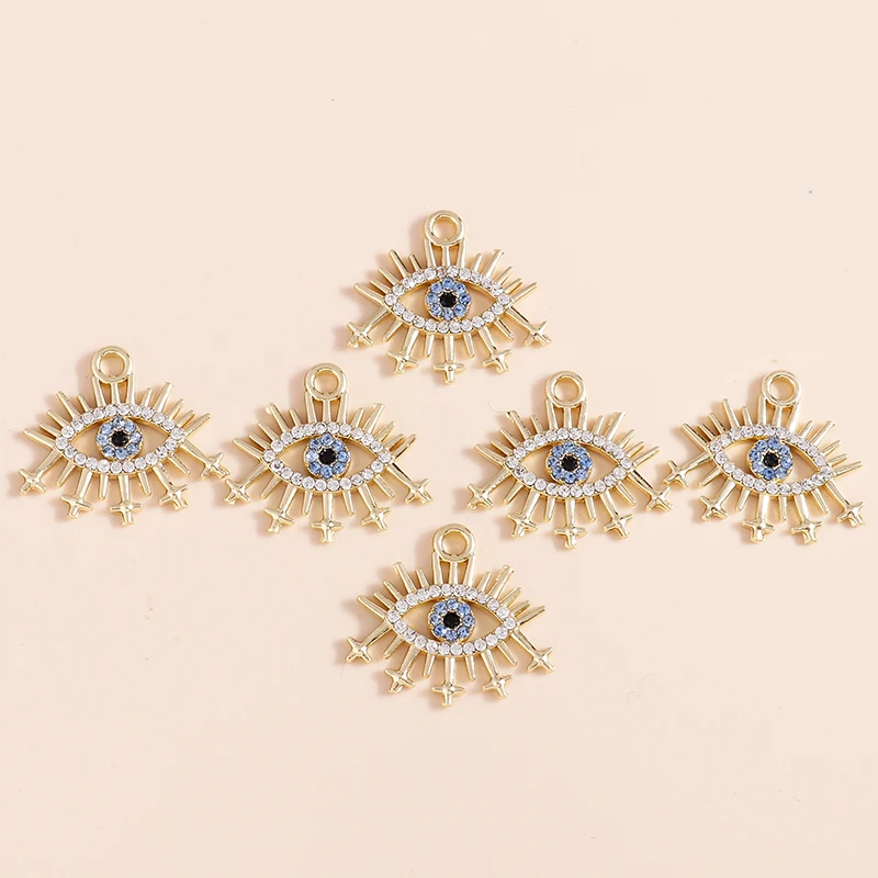 4pcs Excellent Crystal Evil Eye Charms Pendants of Necklaces Bracelets Earrings Handmade Craft DIY Jewelry Making Accessories