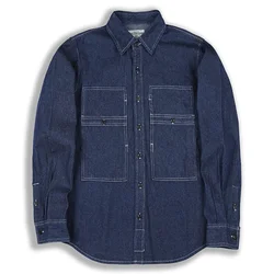 Okonkwo Western Cowboy Shirts AMIKAJI Stripe Work Tooling Clothing Outdoor Trekking Camping Climbing Large Pocket Denim Cardigan