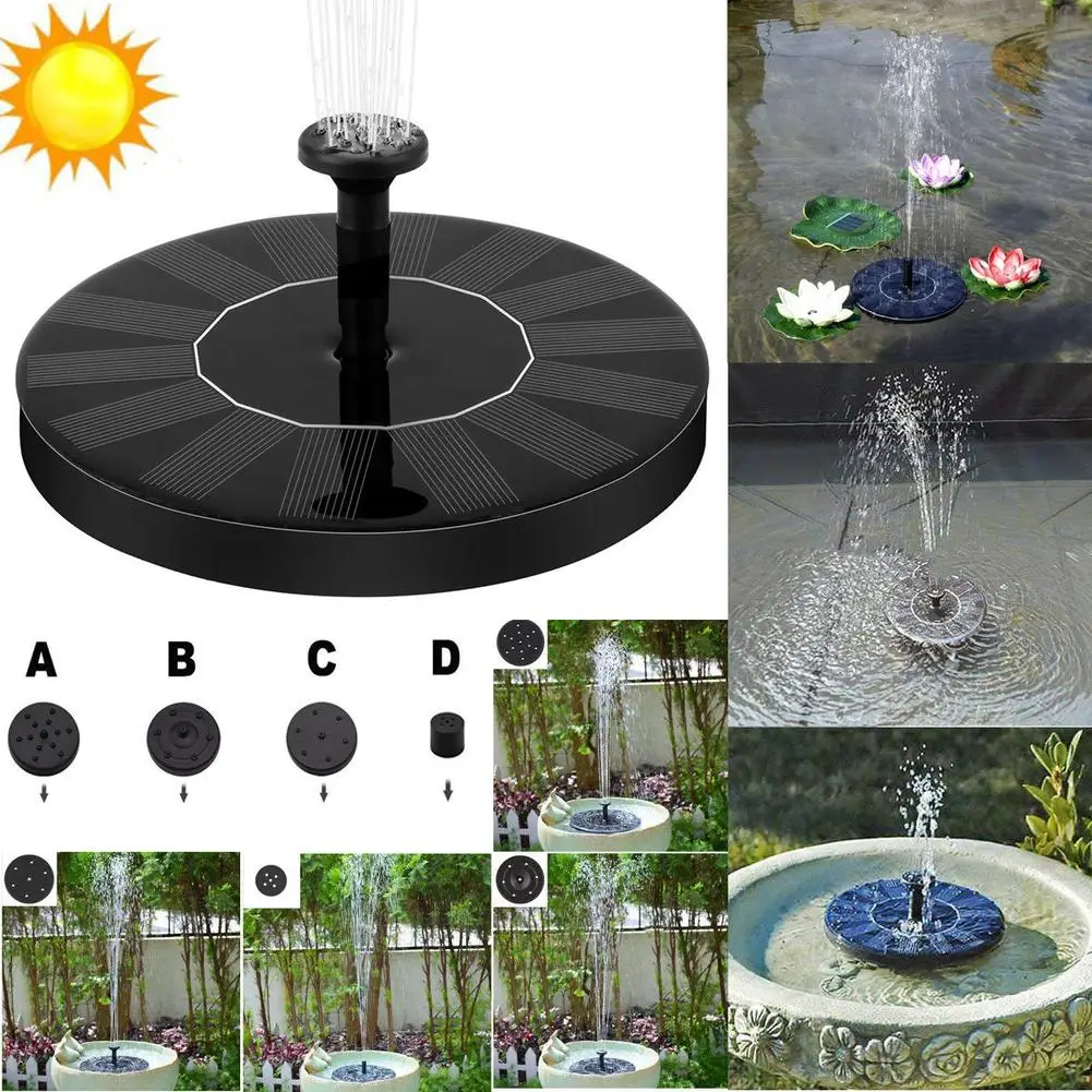 Mini Solar Water Fountain Pool Pond Waterfall Fountain Garden Decoration Outdoor Bird Bath Solar Powered Fountain Floating Water