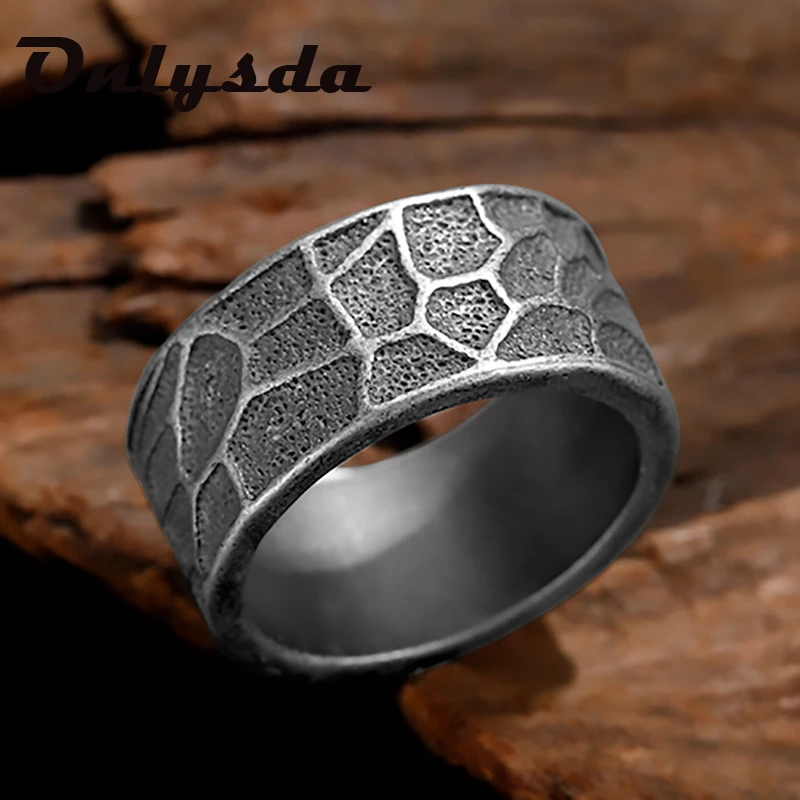 Onlysda Viking Githic Style Stainless Steel Geometry Ring Men Wedding Rings Womens Band  Jewelry Boyfriend Gift