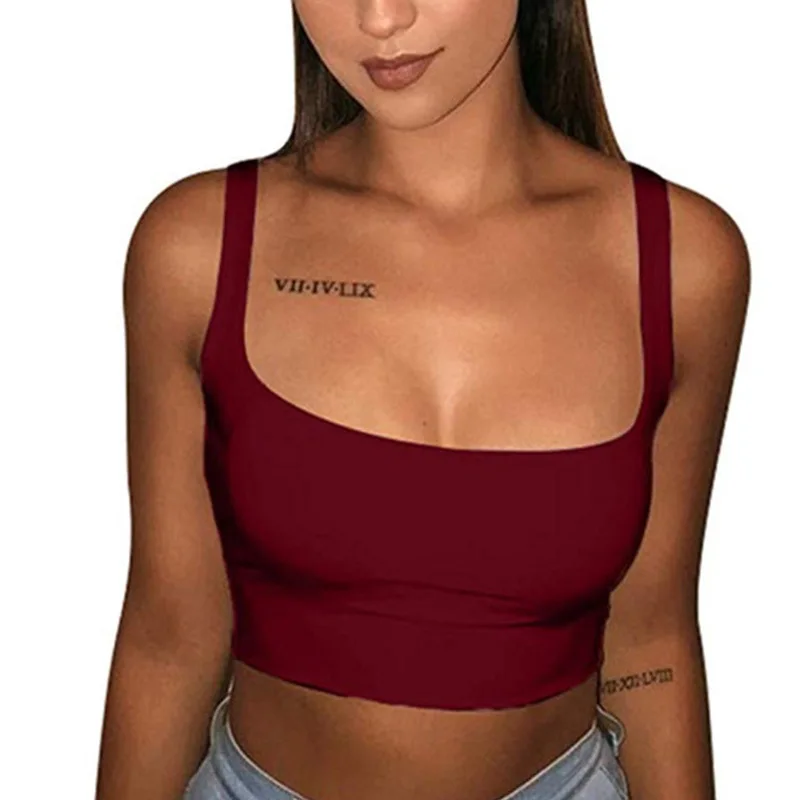 سترة نسائية مثيرة موضة 2022 ، سترة قصيرة صيفية بدون أكمام وعنق مائل للشاطئ ، ملابس رياضية نسائية #3