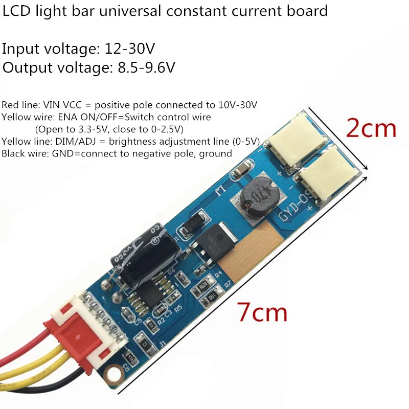 Pantalla LCD de 15, 17, 19, 22 y 24 pulgadas, barra de luz LED de doble puerto, tablero de corriente constante, tablero reductor, regulable, 12V-30v