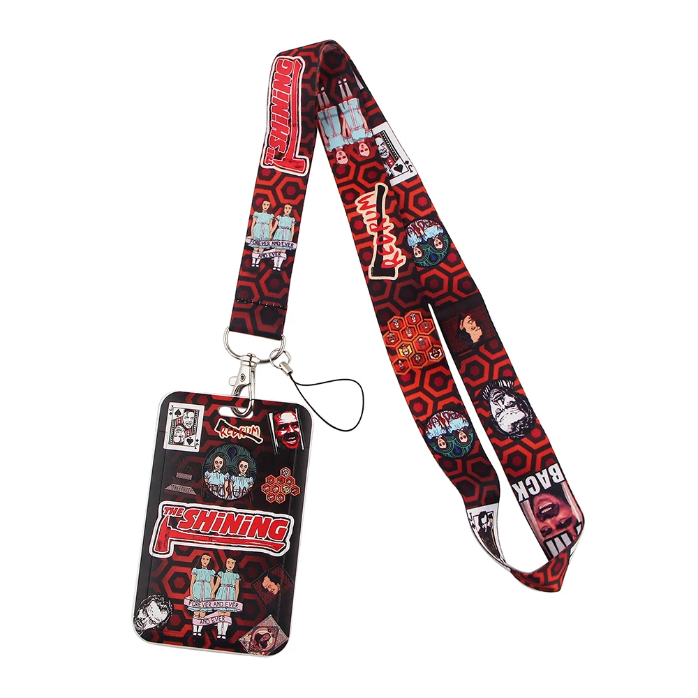 LX158 Terror Movie Keychain Neckband Lanyard USB ID Card Badge Holder Mobile Belt Lanyard For Student Card Cover With Lanyard