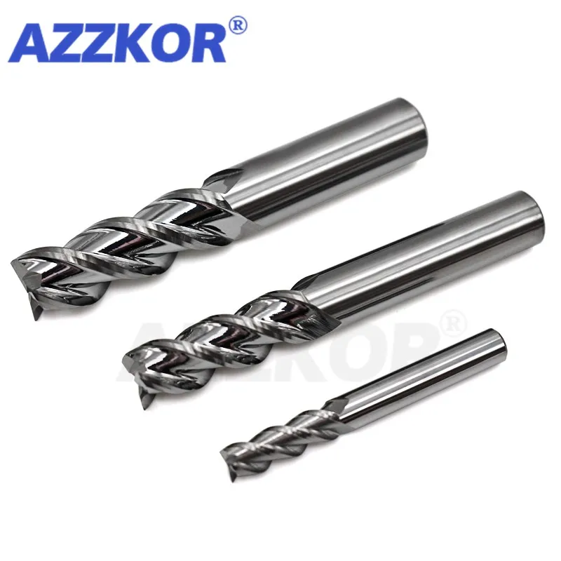 Milling Cutter Alloy Coating Tungsten Steel Tool By Aluminum CNC Maching Hrc55 3 Blade Endmills Milling Cutter Woodding Cutter