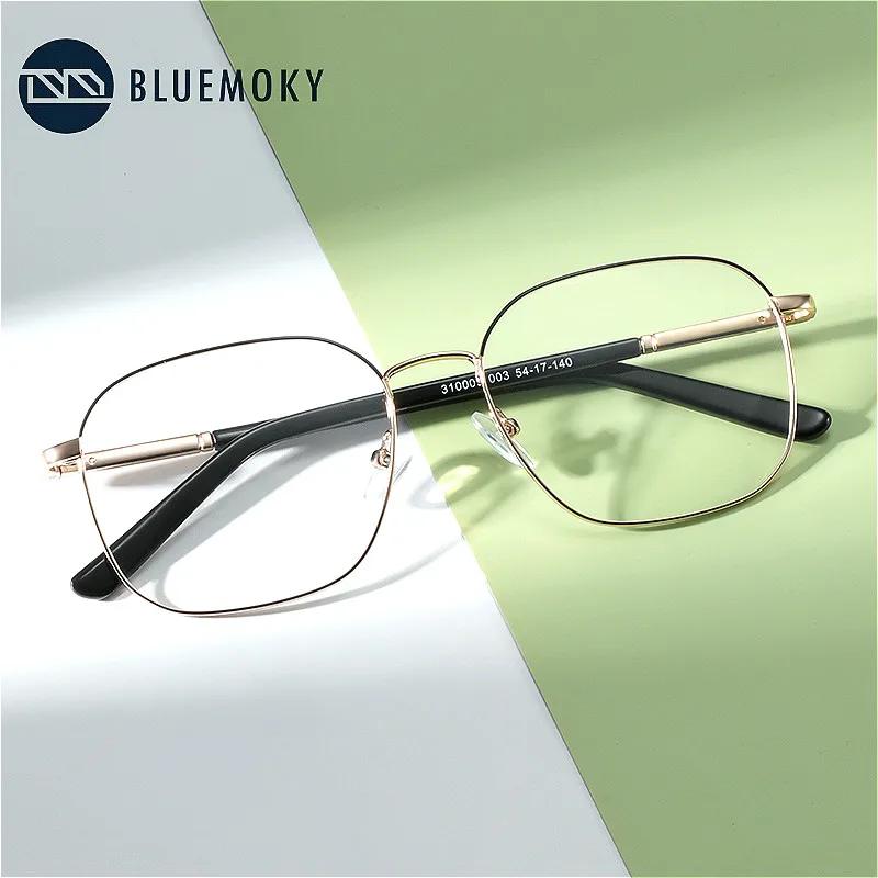 

BLUEMOKY Designer Optical Glasses Frame Men Business Alloy Oversize Square Full Frame Spectacles Myopia Prescription Eyeglasses