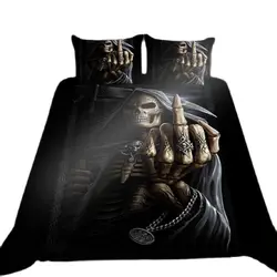 Dream NS Skeleton Bedding Set Linens Duvet Cover Quilt Comforter Pillow Case 3D Red King Halloween Bedroom decoration