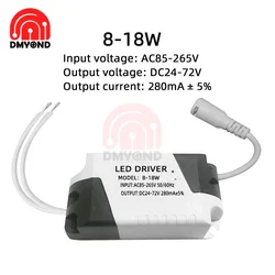 AC180-240V Constant Current DC LED Drivers 8-18W 8-24W Constant Current LED Power Supplies With DC Female Socket 280mA Drivers