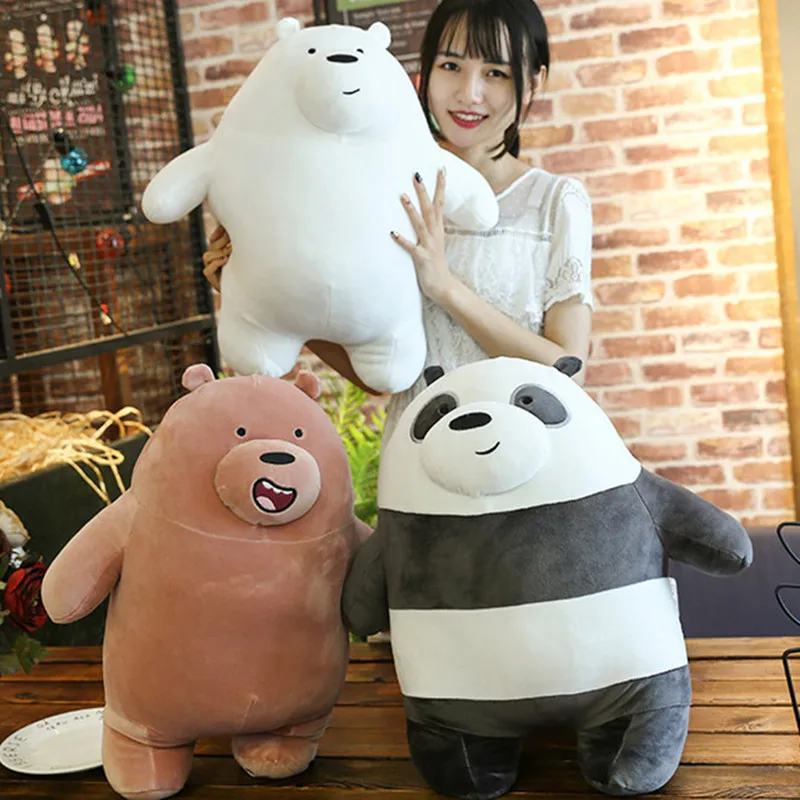 Indoor Fun 25/30cm Kawaii Panda Bears Plush Toy Cartoon Bear Stuffed Grizzly Gray White Bear Panda Doll Kids Love Birthday Gifts