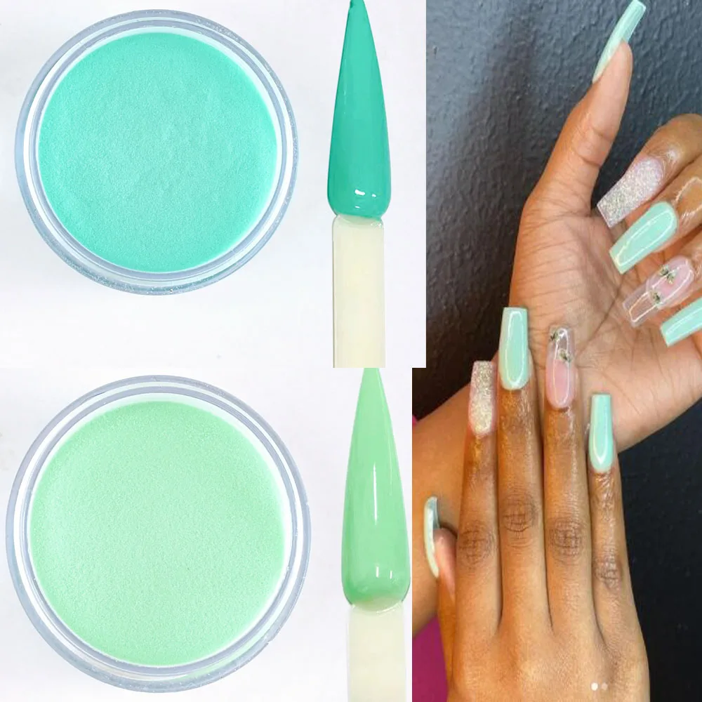 

1 OZ 2021 Summer Colorful Acrylic Powder Decoration Dipping/Carving Green/Pink For Nails UV Gel Design Crystal Manicure 2In1@H54