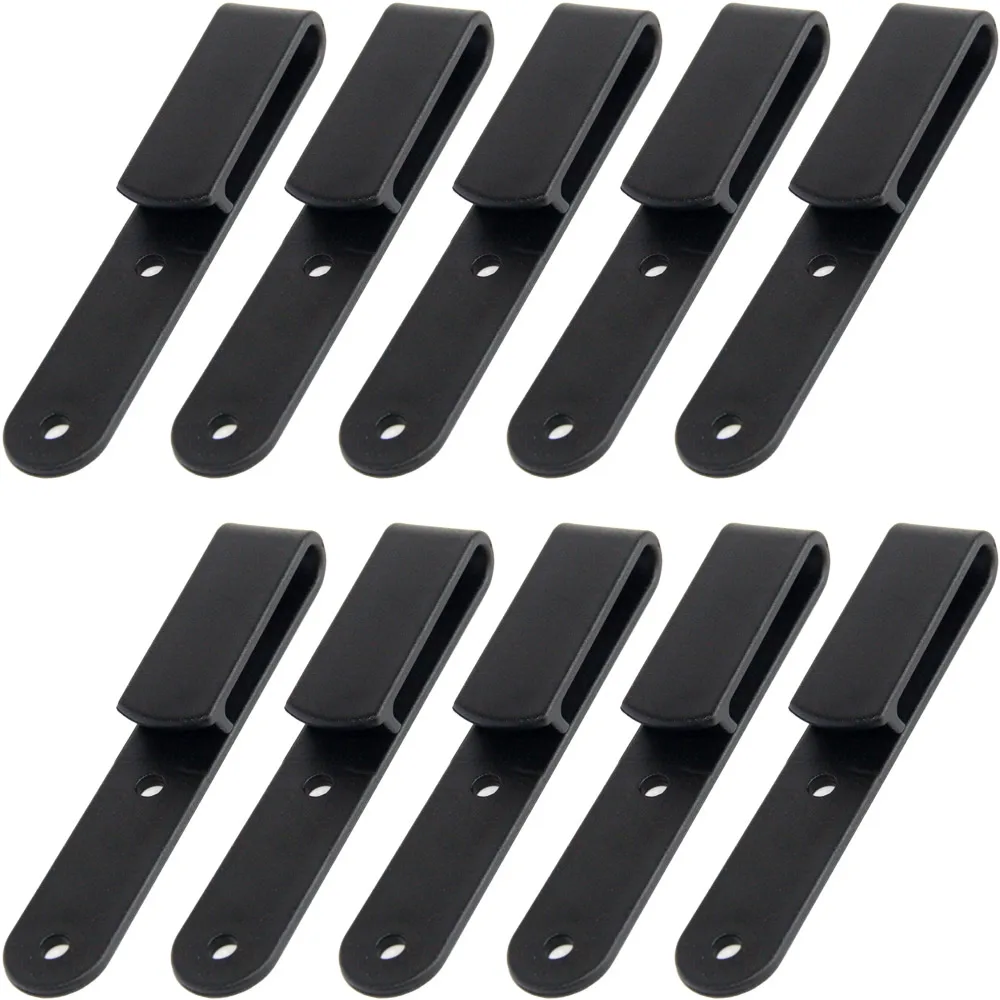 10PCS/LOT Tactical Black Long Tough Clip  J-Clip Belt Clip Universal Sheath/Holster Clip Loop With Mounting Screws