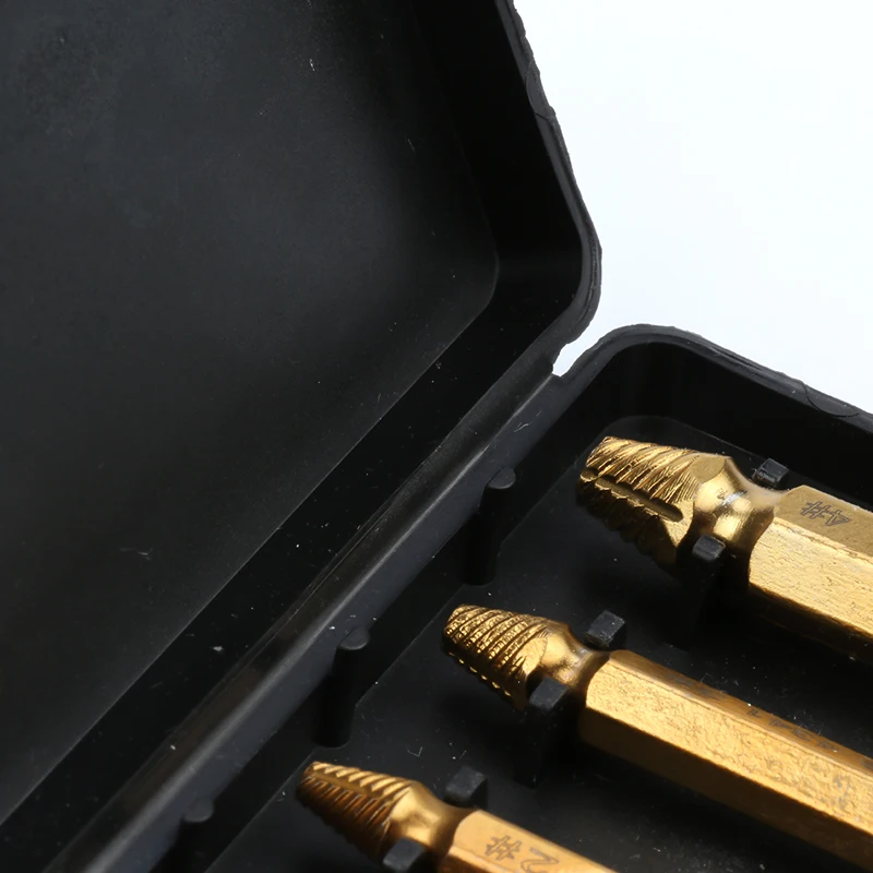 Damaged Screw 4pcs HSS 4341 Titanium plating  Remover Double-end Stripped Screws  Extractor Set Bolt Extractor woodworking tools