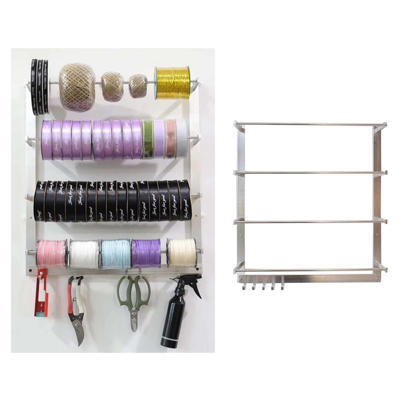 Wall Mount Ribbon Organizer Storage Display Wire Spool Rack Key Holder Sundries Embroidery Sewing Thread Holder Tabletop Spool