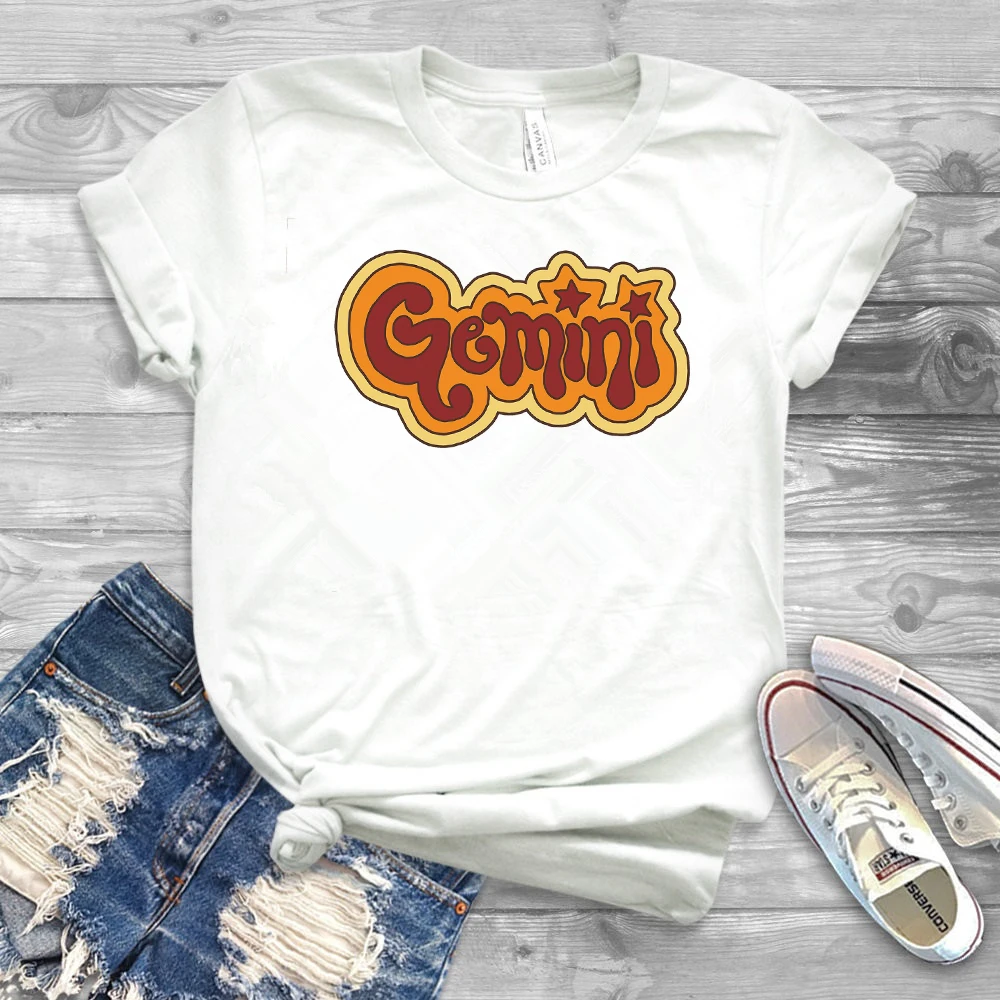 

70s Inspired Gemini Astrology Tee Gemini Retro Inspired Graphic T-Shirt Astrology Zodiac Signs Birthday Tees