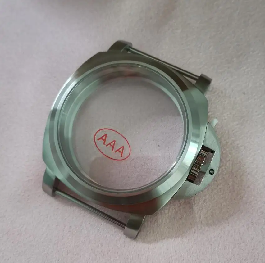 refit Watch parts 44mm 316L Stainless steel watch case polishing or Brushed fit ETA6497 6498 ST3600 3621 Manual movement