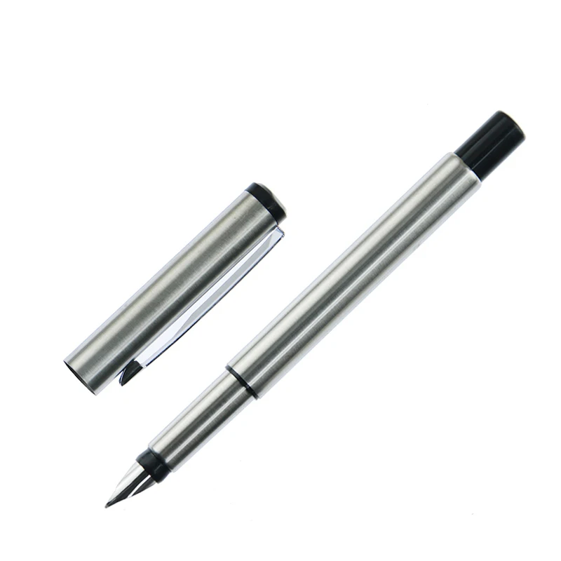 Silver Metal Vector Fountain Pen 0.5mm Nib Full Metal Body Pens Business Gift Writing Calligraphy Office School Supplies