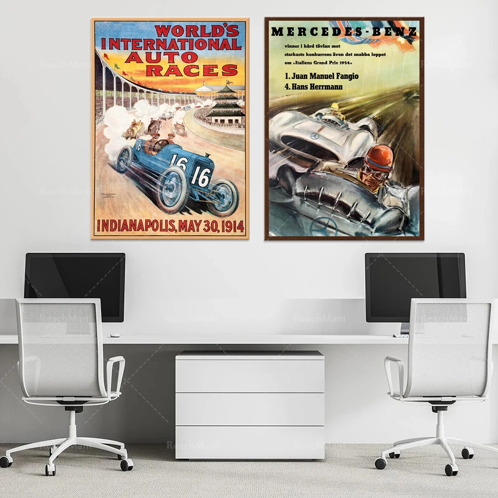 1914 Indianapolis International Auto Car Races | Retro Auto Racing | Auto sport print