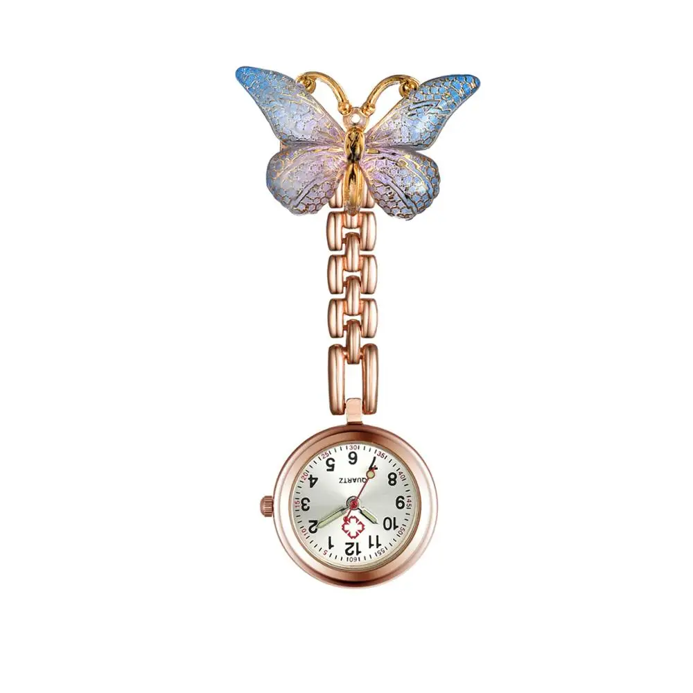 Lancardo Leuke Hanger Vlinder Verpleegster Horloge Clip-On Broche Quartz Opknoping Zakhorloge Fob Broche Dames Arts Reloj Enfermera