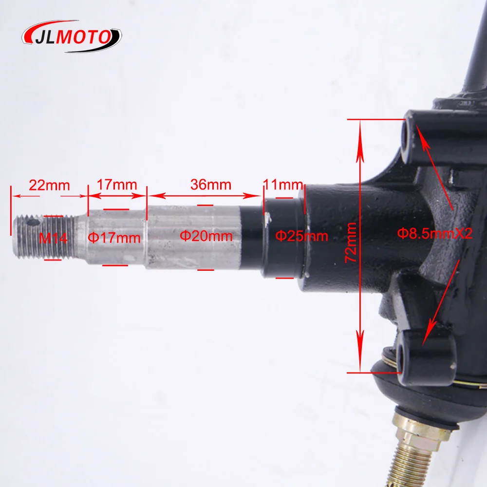 Husillo de nudillos de puntal de dirección de 420mm, apto para China, 150cc, 200cc, 250cc, Kandi, Go Kart, Buggy, ATV, UTV, piezas de Quad Bike, 1
