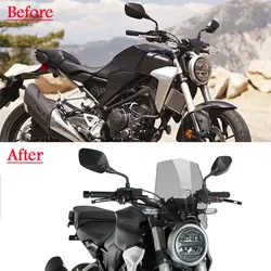 For Honda CB125R CB300R NEO Sports Cafe 2018-2022 2021 Windscreen Windshield Wind Deflector with Bracket Motorcycle Parts