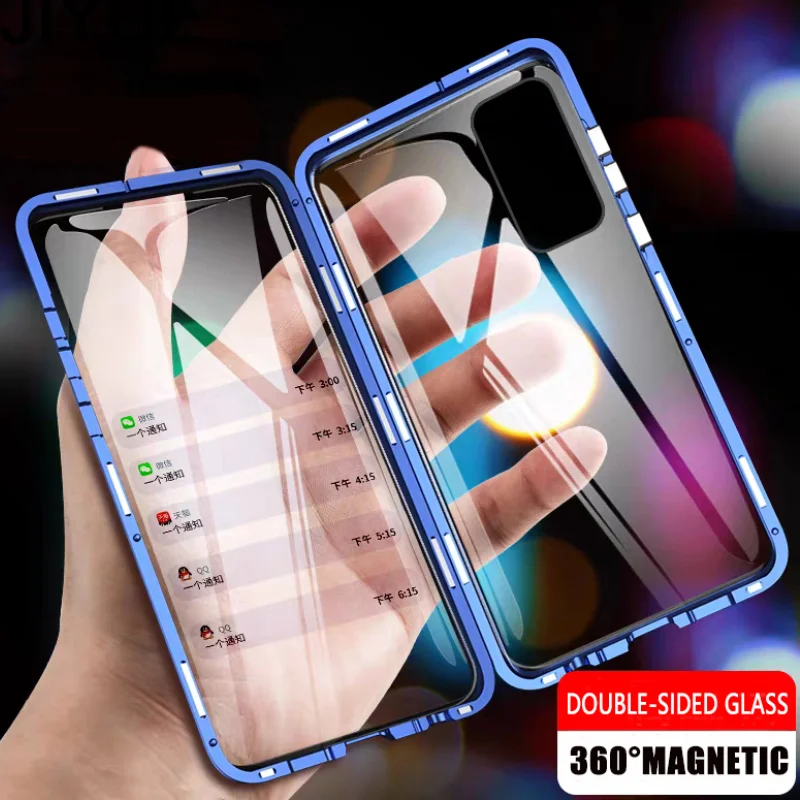 

360 Magnetic Adsorption Metal Case For Samsung Galaxy S21 Ultra S20 FE S9 S10 Plus A02S A12 A22 A32 A52 A72 A21S A51 A71 Cover