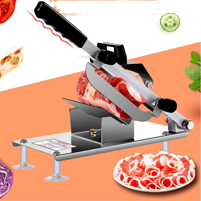 Trancheur manuel multifonction de viande et légumes, Machine à trancher le bœuf en rouleau d'agneau pour usage domestique et Commercial
