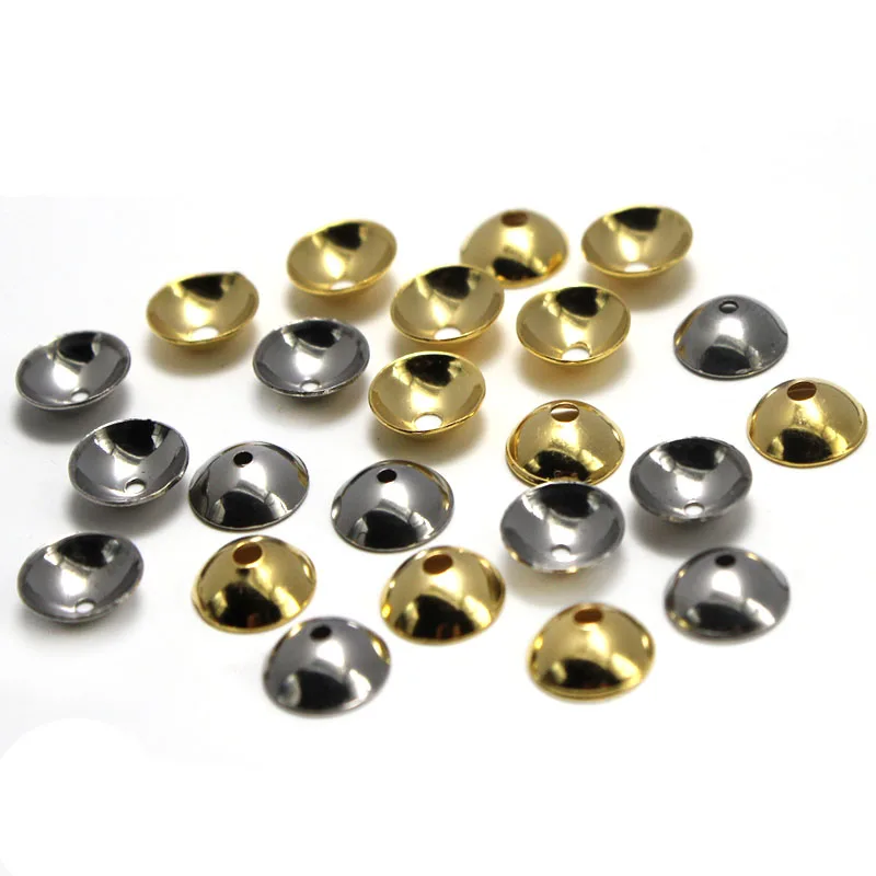 100pcs Beads Accessories End Caps Stainless Steel 3 4 5 6 8 10 mm Round Bead Caps End Clasps for diy Handmade  Jewelry Making