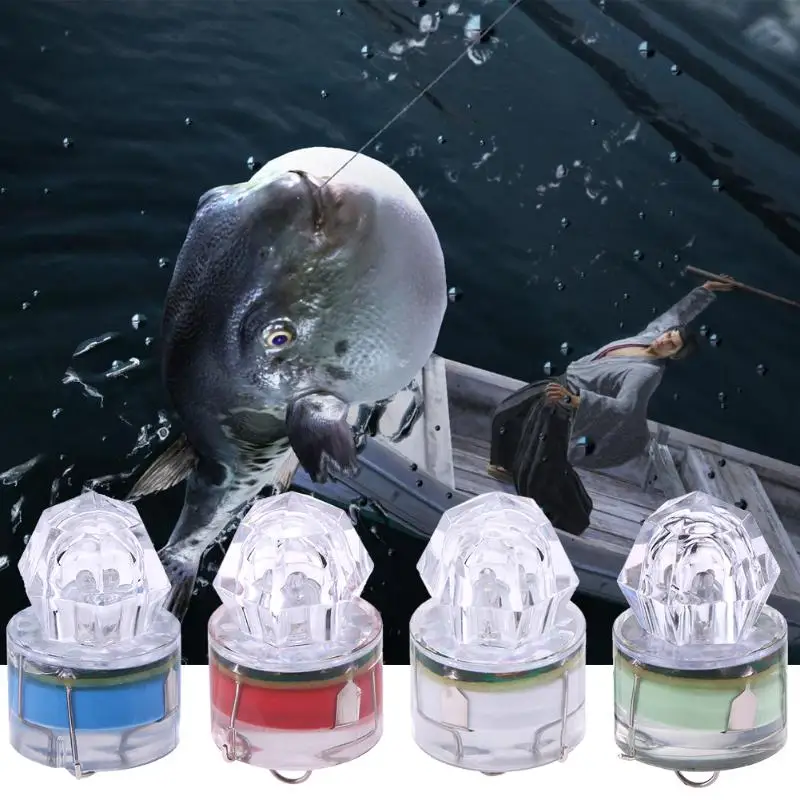 Mini LED Waterproof Fishing Colorful ABS Bait Light LED Deep Drop Underwater Lure Light Fishing Bait Light Lure Squid Strobe