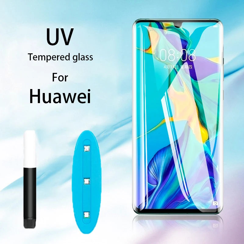 

nano Liquid UV Tempered Glass film for huawei P50 P30 P40 pro Screen Protector For HUAWEI Mate 20 30 40 pro UV protection glass