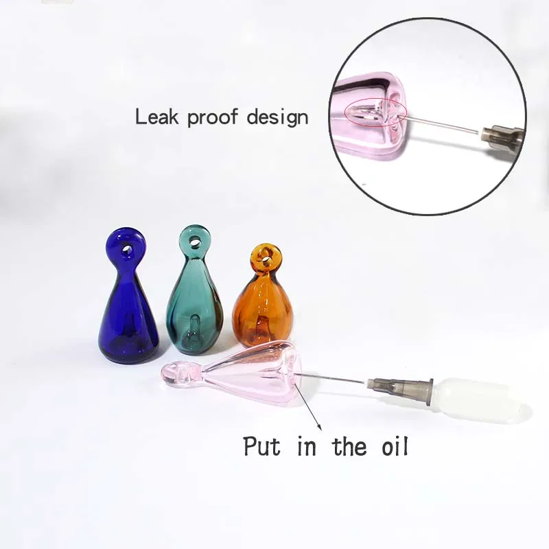 2pcs  Perfume vial pendant Aroma Vial Pendant Murano Glass Essential Oil Diffuser Bottle Pendant