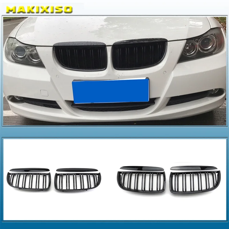 Car Front Kidney Replacement Grilles For BMW 3 Series E90 E91 320i 323i 328i 335i 2005 2006 2007 2008 Racing Grill Hood Eyelids