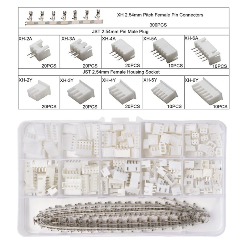 JST 2.0 PH/2.54 XH Male Female Connector 2/3/4/5/6Pin Plug With terminal Wires Cables Socket Header Dupont Wire Connectors Kit