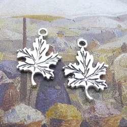 Newest 20Pieces 16*23mm Mixed Alloy Antique Silver Color Maple Leaf Charms Necklace Pendant Accessory For DIY Jewelry Making