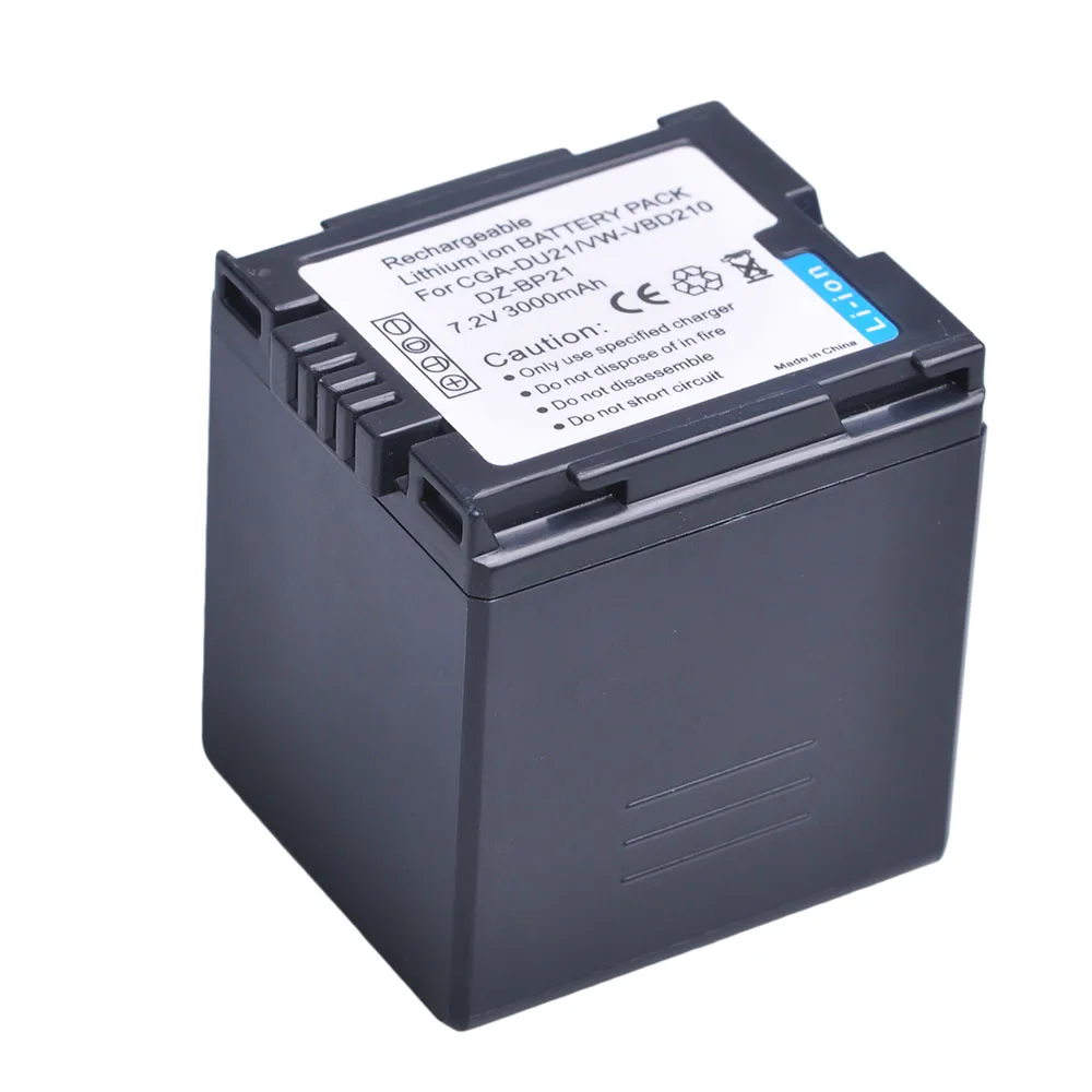 3000mAh CGA-DU21 DU14 VW-VBD210 DZ-BP21 Battery for Panasonic VW-VBD140, GS400, GS408, GS500, GS508, MX500, NV-GS330, GS120